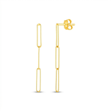 RCJ - 14k Yellow Gold Paperclip Chain Dangle Earrings - One Size - Gold - View 2