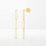 RCJ - 14k Yellow Gold Paperclip Chain Dangle Earrings - One Size - Gold - View 3