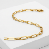 RCJ - 14k Yellow Gold Alternating Paperclip Bracelet (2.8mm) - Gold - View 4