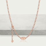 RCJ - 14k Rose Gold Adjustable Paperclip Chain 1.5mm - 22 - Pink - View 3