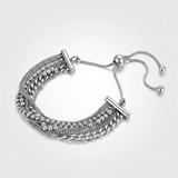 RCJ - Adjustable Multi Chain Bracelet in Sterling Silver - 9.25 - Silver - View 3