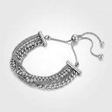 RCJ - Adjustable Multi Chain Bracelet in Sterling Silver - 9.25 - Silver - View 2