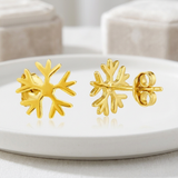 RCJ - 14k Yellow Gold Post Earrings with Snowflakes - One Size - Gold - View 4