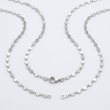 RCJ - 14k White Gold Necklace with Polished Circles - 18 - Silver - View 3