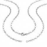 RCJ - 14k White Gold Necklace with Polished Circles - 18 - Silver - View 4