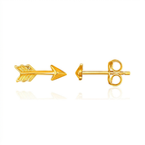 RCJ - 14k Yellow Gold Single Post Earring with Textured Arrow - One Size - Gold - View 2