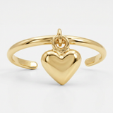 RCJ - 14k Yellow Gold Cuff Puffed Heart Toe Ring - One Size - Gold - View 2