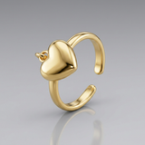 RCJ - 14k Yellow Gold Cuff Puffed Heart Toe Ring - One Size - Gold - View 3