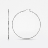 RCJ - Ridge Textured Hoop Earrings in Sterling Silver - One Size - Silver - View 2