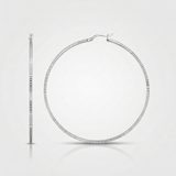 RCJ - Ridge Textured Hoop Earrings in Sterling Silver - One Size - Silver - View 4