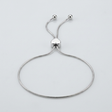 RCJ - 14k White Gold Adjustable Lariat Style Heart Motif Bracelet - 9.25 - Silver - View 3