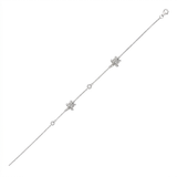 RCJ - Sterling Silver Anklet with Textured Turtle and Cubic Zirconia - 10 - Silver - View 3