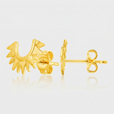 RCJ - 14k Yellow Gold Half Sunburst Post Earrings - One Size - Gold - View 4
