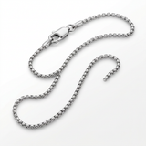 Sterling Silver Rhodium Plated Round Box Chain 1.8mm — 18 / Silver — view 2