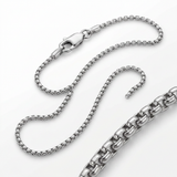 Sterling Silver Rhodium Plated Round Box Chain 1.8mm — 18 / Silver — view 3