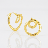 RCJ - 14k Yellow Gold Textured Coil Style Hoop Earrings - One Size - Gold - View 3
