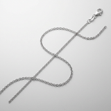 14k White Gold Round Cable Link Chain 1.3mm — 16 / Silver — view 1