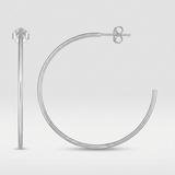 RCJ - 14k White Gold Polished Hoop Earrings - One Size - Silver - View 2