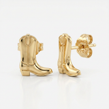 RCJ - 14K Yellow Gold Cowboy Boot Earrings - One Size - Gold - View 2