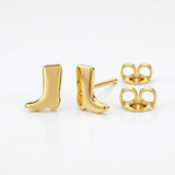 RCJ - 14K Yellow Gold Cowboy Boot Earrings - One Size - Gold - View 4