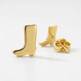 RCJ - 14K Yellow Gold Cowboy Boot Earrings - One Size - Gold - View 3