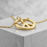 RCJ - 14k Yellow Gold with Peace Symbol Pendant - 17 - Gold - View 2