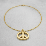 RCJ - 14k Yellow Gold with Peace Symbol Pendant - 17 - Gold - View 4