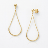 RCJ - 14k Yellow Gold Curved Chain Drop Earrings - One Size - Gold - View 2