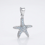 RCJ - Sterling Silver Petite Starfish Pendant with Cubic Zirconias - One Size - Silver - View 2