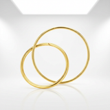 RCJ - Endless Hoop Style Earrings in 14K Yellow Gold - One Size - Gold - View 2