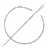 RCJ - 2.3mm 10k White Gold Rolo Anklet - 10 - Silver - View 2