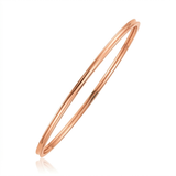 RCJ - 14k Rose Gold Concave Motif Thin  Stackable Bangle - Pink - View 4