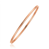 RCJ - 14k Rose Gold Concave Motif Thin  Stackable Bangle - Pink - View 3