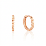 RCJ - 14k Rose Gold Petite Textured Round Hoop Earrings - One Size - Pink - View 2