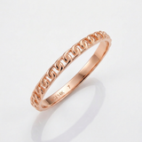 RCJ - 14k Rose Gold Ring with Bead Texture - Pink - View 3