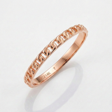 RCJ - 14k Rose Gold Ring with Bead Texture - Pink - View 4