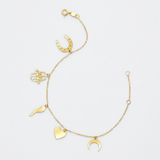 RCJ - 14k Yellow Gold 7 inch Bracelet with Polished Charms - Gold - View 2