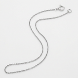 RCJ - 14k White Gold Oval Cable Link Chain 0.85mm - 18 - Silver - View 2