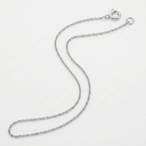 RCJ - 14k White Gold Oval Cable Link Chain 0.85mm - 18 - Silver - View 3
