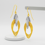 RCJ - 14k Two-Tone Gold Interlaced Multiple Row Earrings - One Size - Gold - View 3