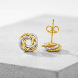 RCJ - 14k Two Tone Gold Love Knot Earrings - One Size - Gold - View 3