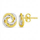 RCJ - 14k Two Tone Gold Love Knot Earrings - One Size - Gold - View 4