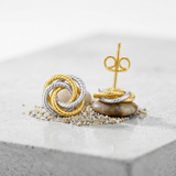 RCJ - 14k Two Tone Gold Love Knot Earrings - One Size - Gold - View 2