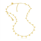 RCJ - 14K Yellow Gold Necklace with Dangling Hearts - 18 - Gold - View 2