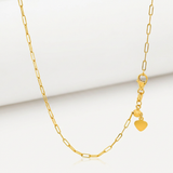 RCJ - 14k Yellow Gold Adjustable Paperclip Chain 1.5mm - 22 - Gold - View 2