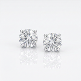 RCJ - Sterling Silver 8.0mm Round CZ Stud Earrings - One Size - Silver - View 3