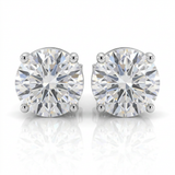 RCJ - Sterling Silver 8.0mm Round CZ Stud Earrings - One Size - Silver - View 4