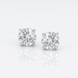 RCJ - Sterling Silver 8.0mm Round CZ Stud Earrings - One Size - Silver - View 2
