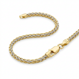 RCJ - Two-Toned Fine Wheat Chain Bracelet in 10k Yellow and White Gold - 7.25 - Gold - View 3