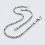 Sterling Silver Rhodium Plated Foxtail 2.0mm — 18 / Silver — view 2
